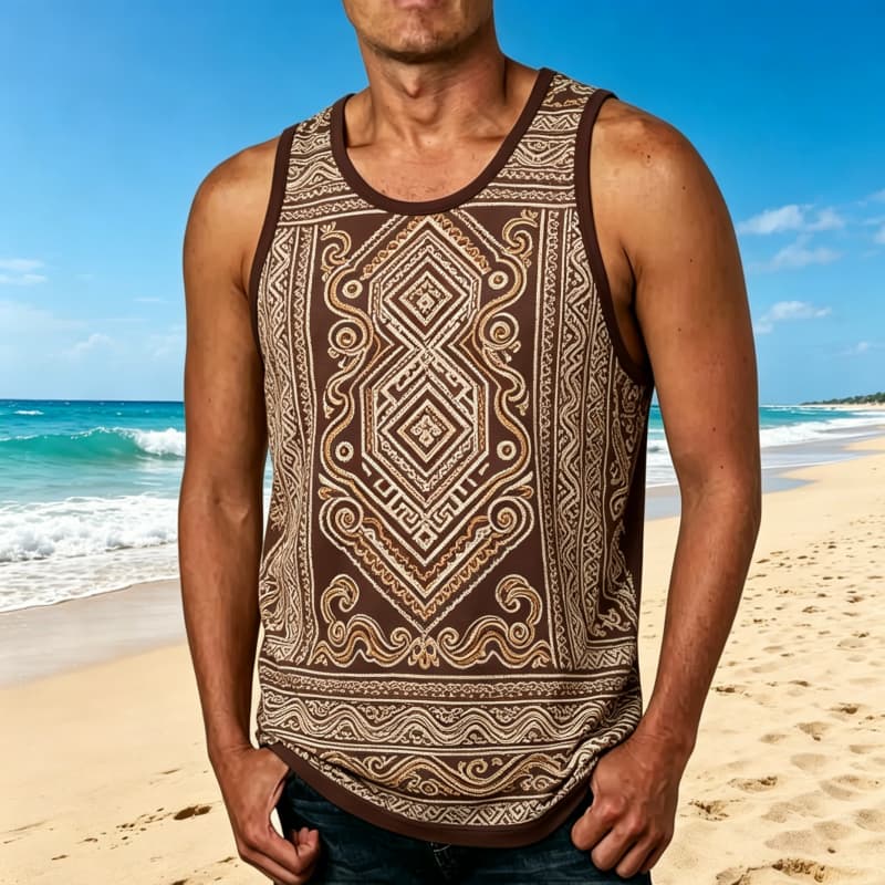 Outdoor Adventure Vacations - A unique tribal art printed vest