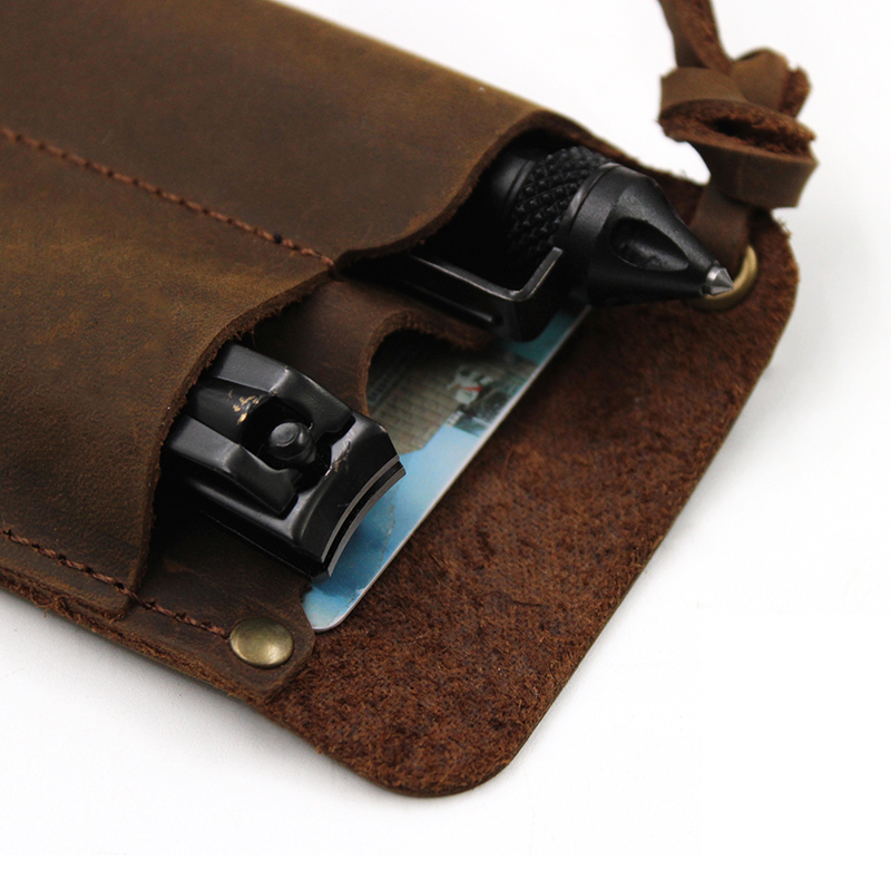 Genuine Leather EDC Organizer  - đánh giá và giá Fire Piston Starter